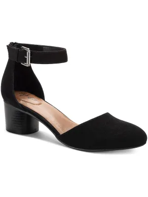 Reformation Alinaa Womens Faux Suede Double D'Orsay Block Heels