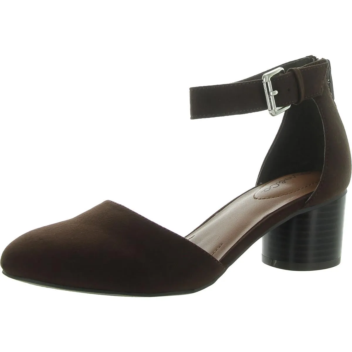 Reformation Alinaa Womens Faux Suede Double D'Orsay Block Heels