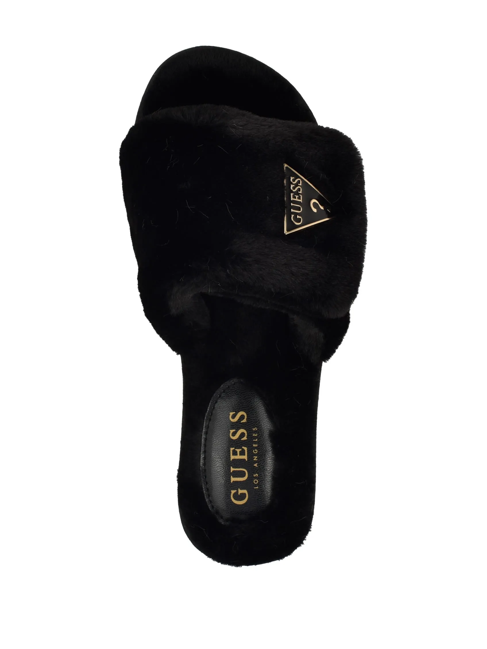 Reformation Alista Faux-Fur Platform Slide Sandals