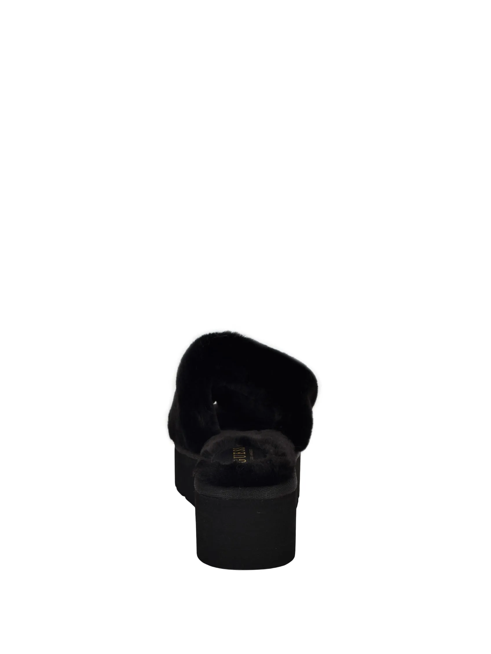 Reformation Alista Faux-Fur Platform Slide Sandals