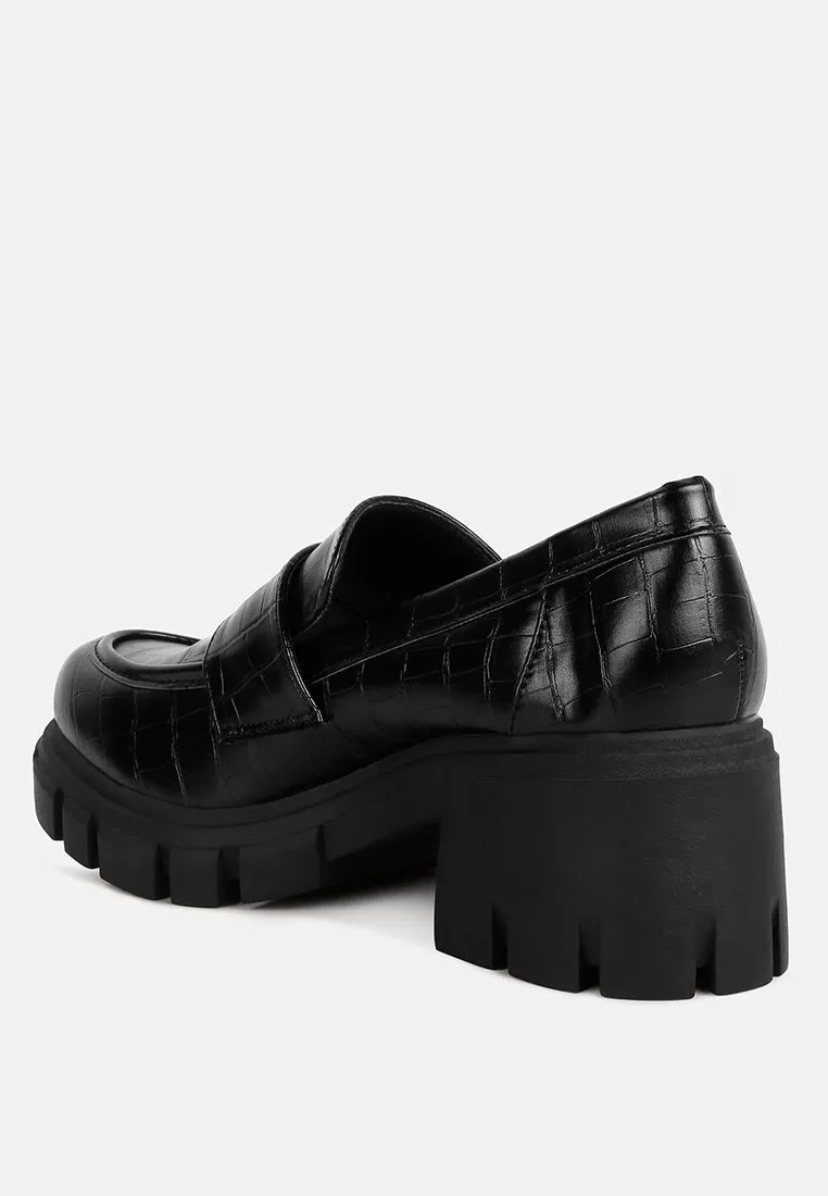Reformation benz chunky block heel loafers