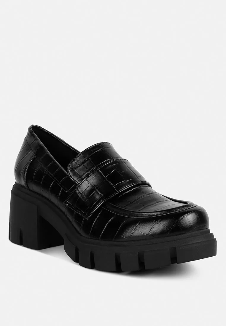 Reformation benz chunky block heel loafers