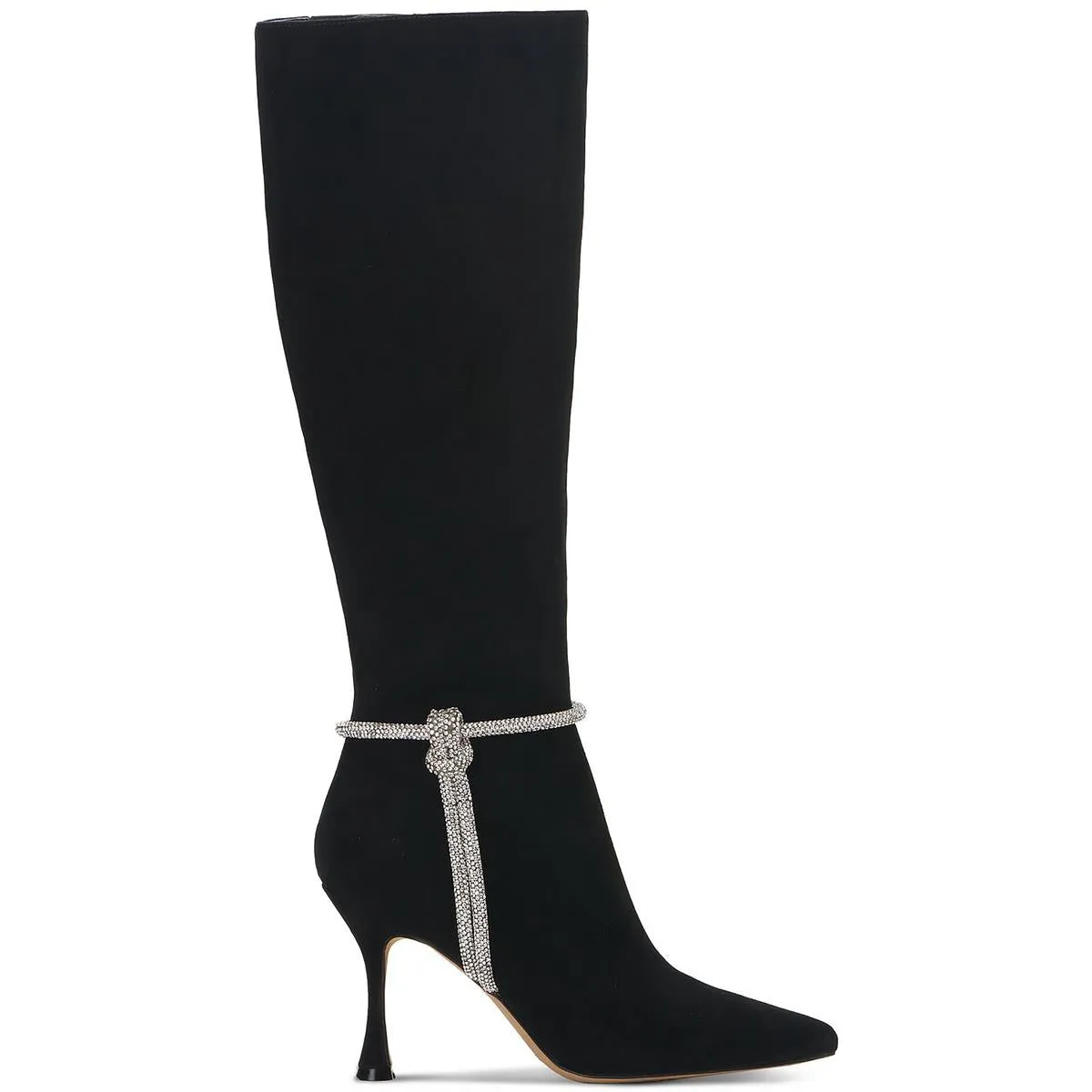 Reformation Carlyma Womens Rhinestone Evening Knee-High Boots