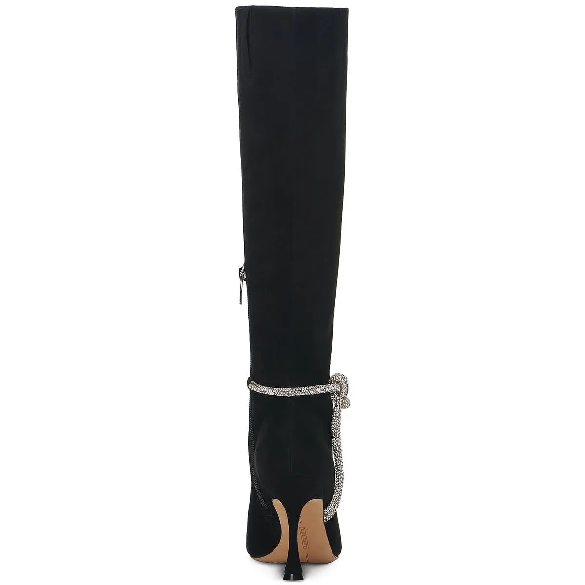 Reformation Carlyma Womens Rhinestone Evening Knee-High Boots