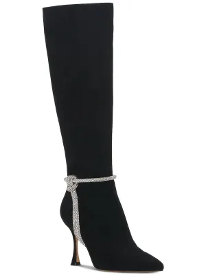 Reformation Carlyma Womens Rhinestone Evening Knee-High Boots