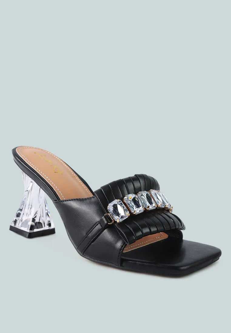 Reformation deeba clear heel jewel sandals