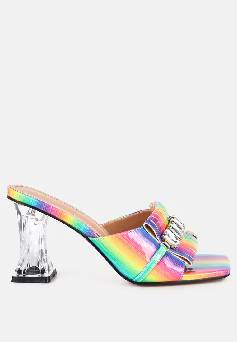 Reformation deeba clear heel jewel sandals