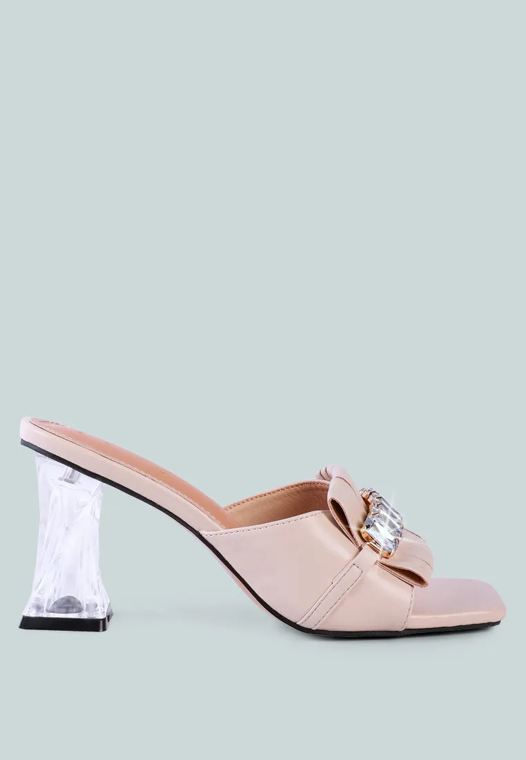 Reformation deeba clear heel jewel sandals