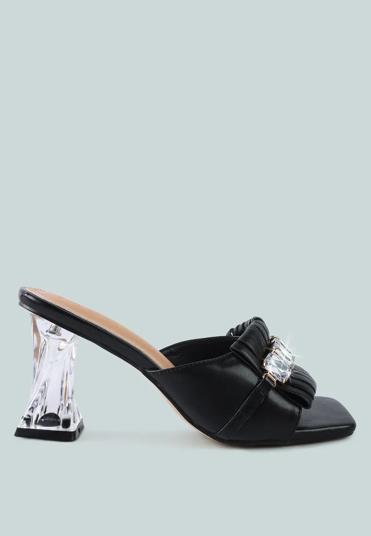 Reformation deeba clear heel jewel sandals