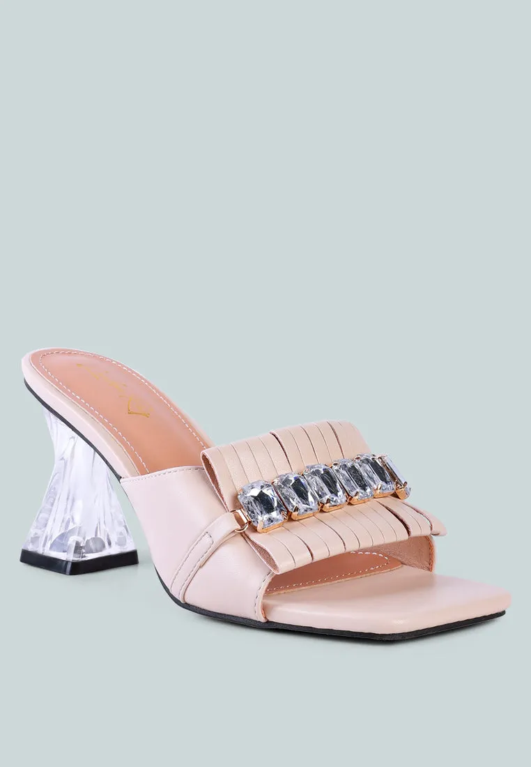 Reformation deeba clear heel jewel sandals