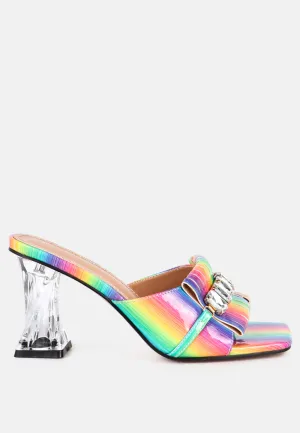 Reformation deeba clear heel jewel sandals