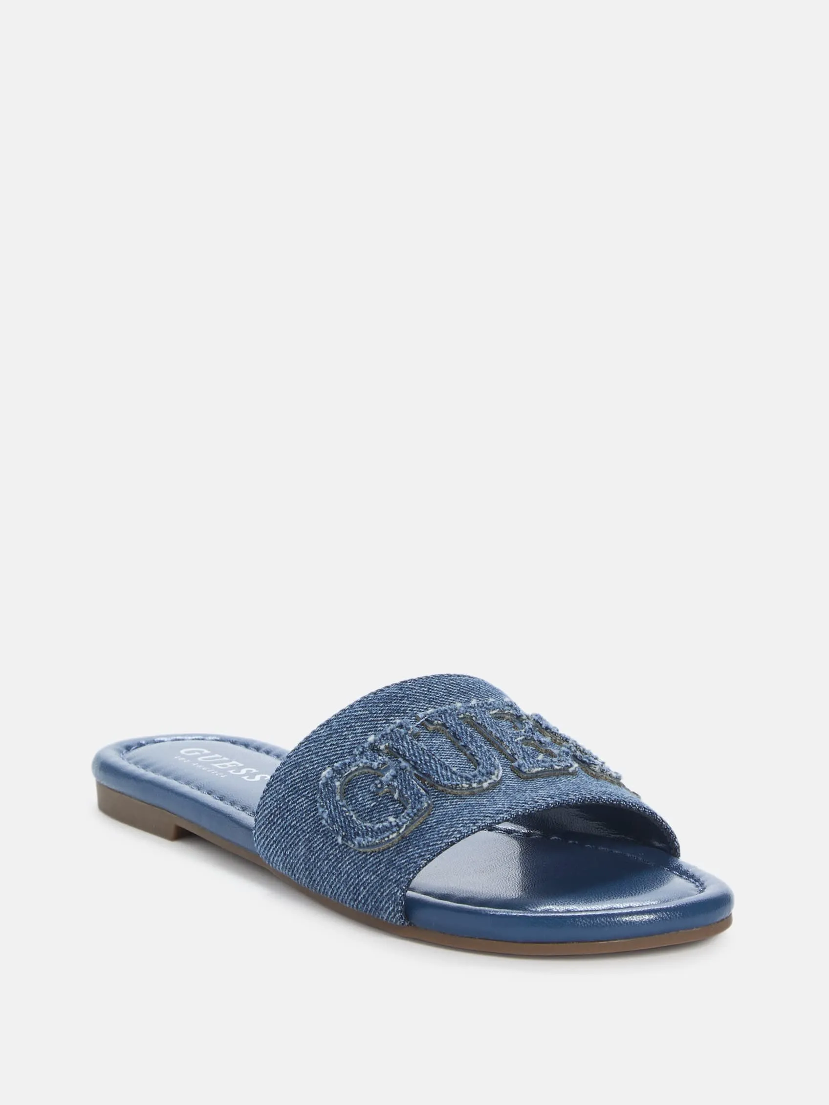 Reformation Havas Denim Slide Sandals