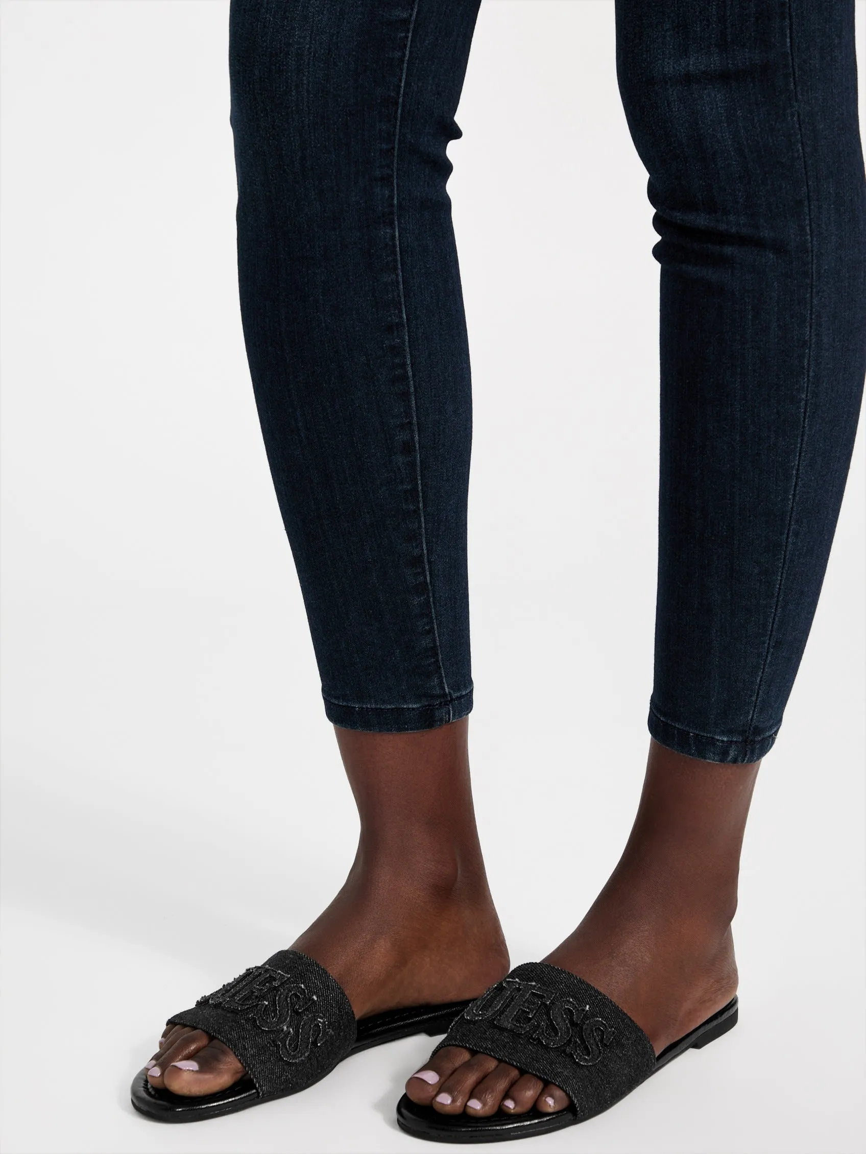 Reformation Havas Denim Slide Sandals