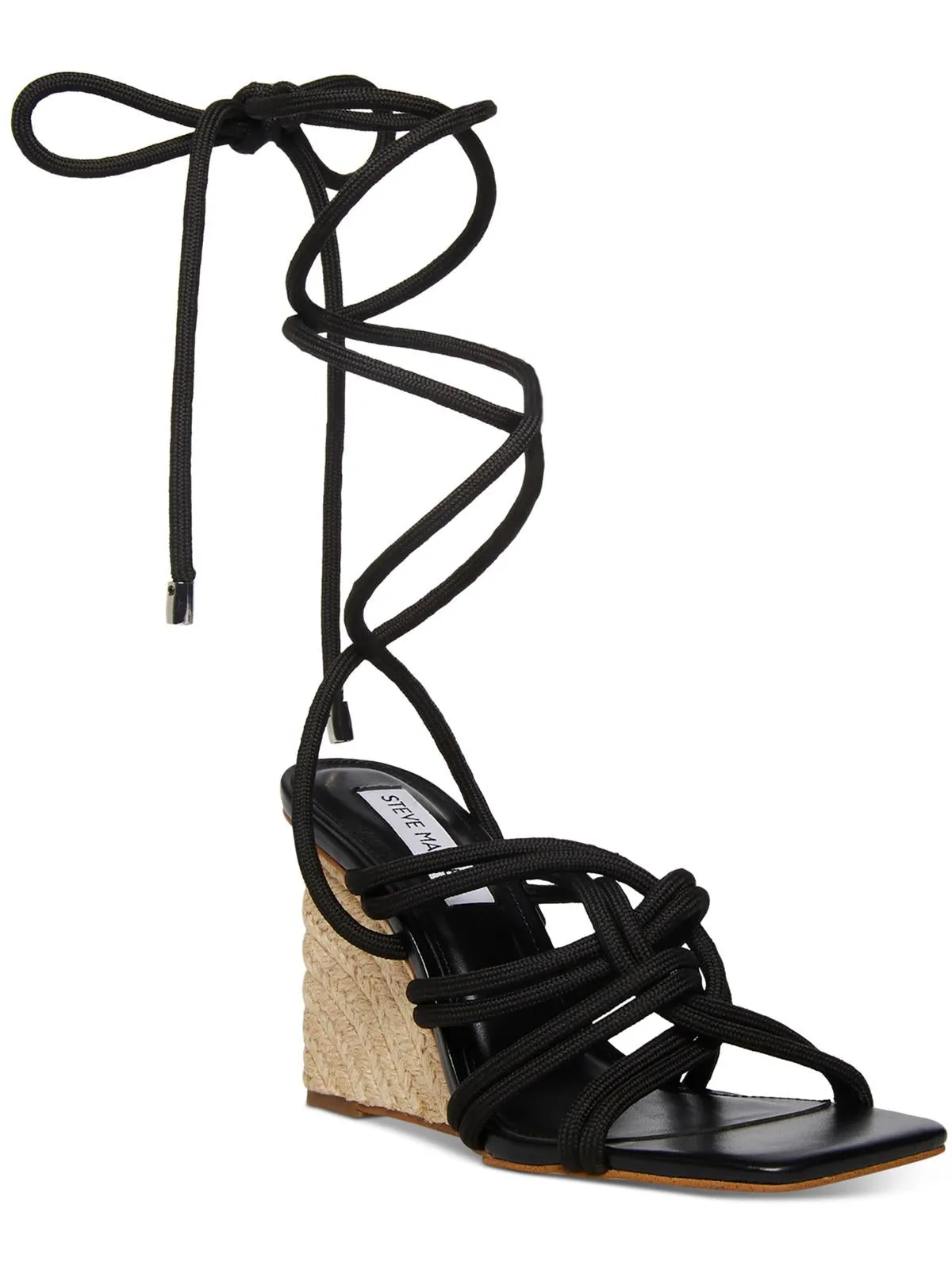 Reformation IDOLIZED Womens Square Toe Strappy Wedge Heels