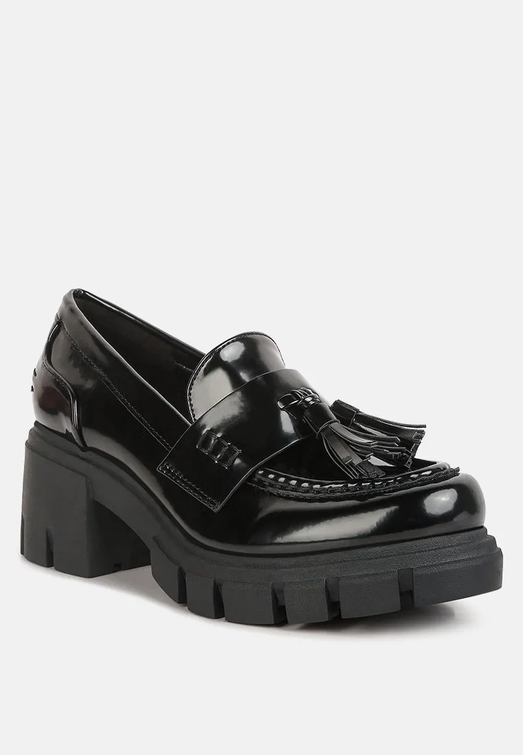 Reformation jonah tassels detail chunky loafers