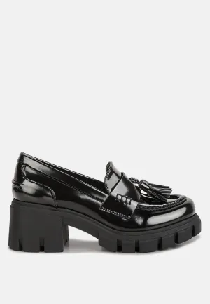 Reformation jonah tassels detail chunky loafers