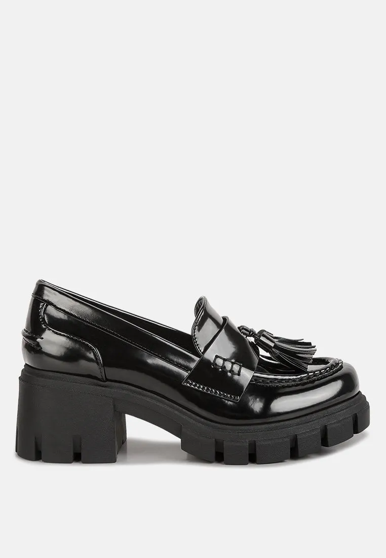 Reformation jonah tassels detail chunky loafers