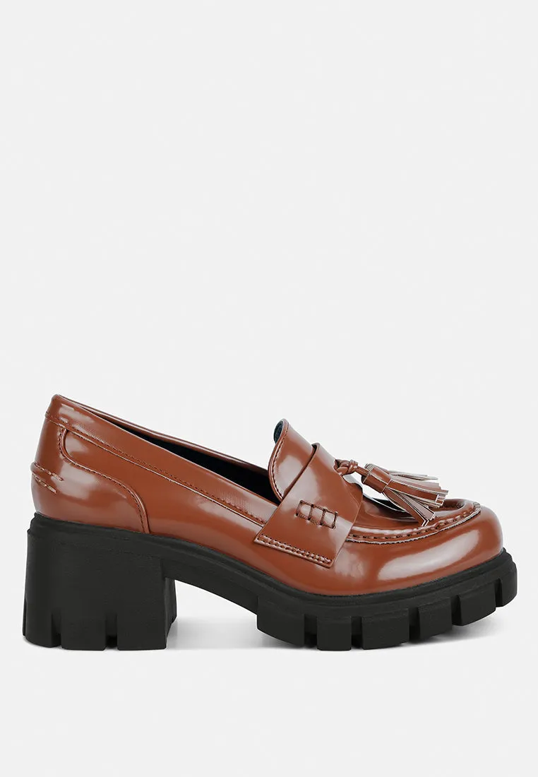 Reformation jonah tassels detail chunky loafers