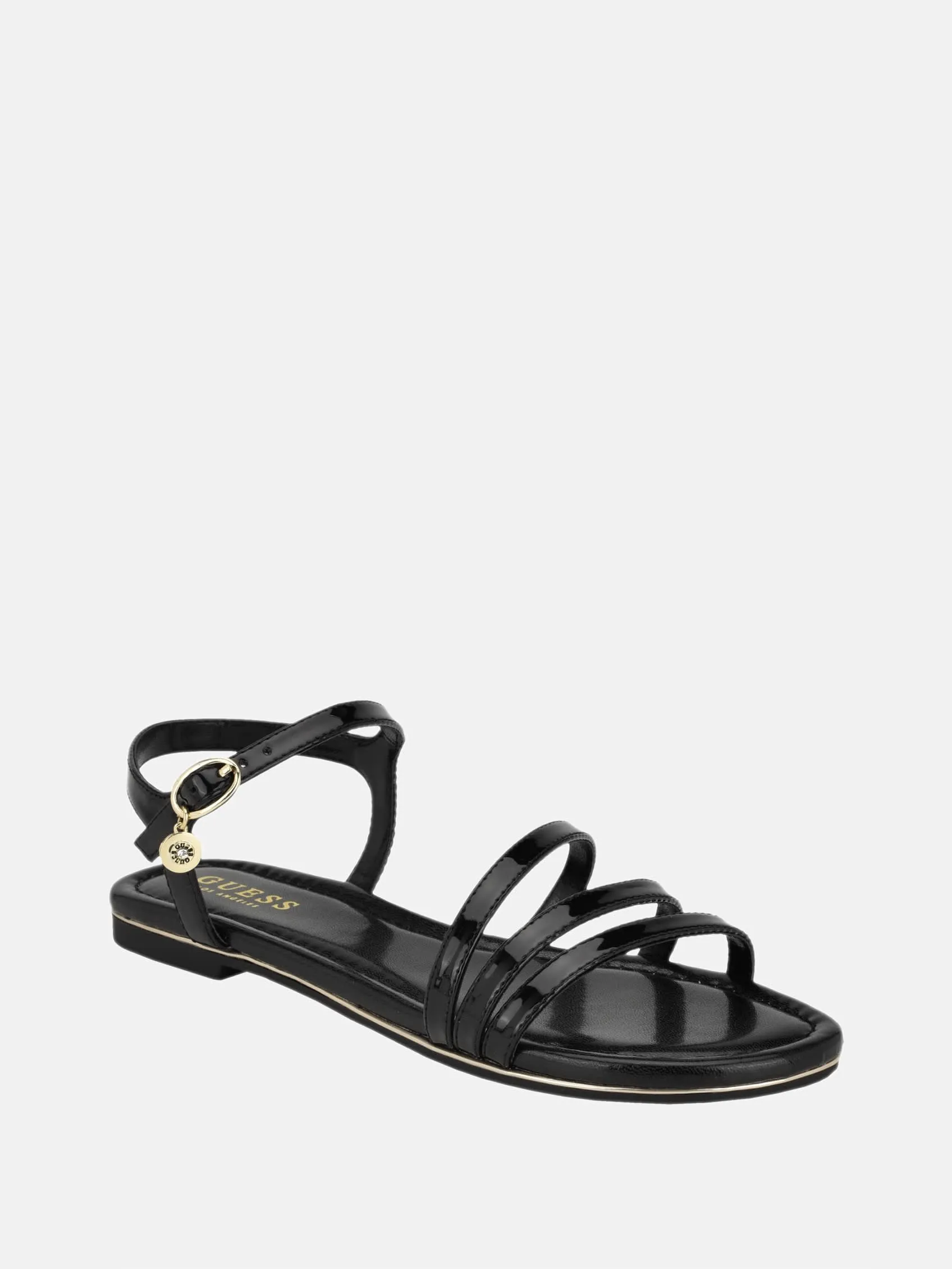 Reformation Lyndy Patent Faux-Leather Sandals