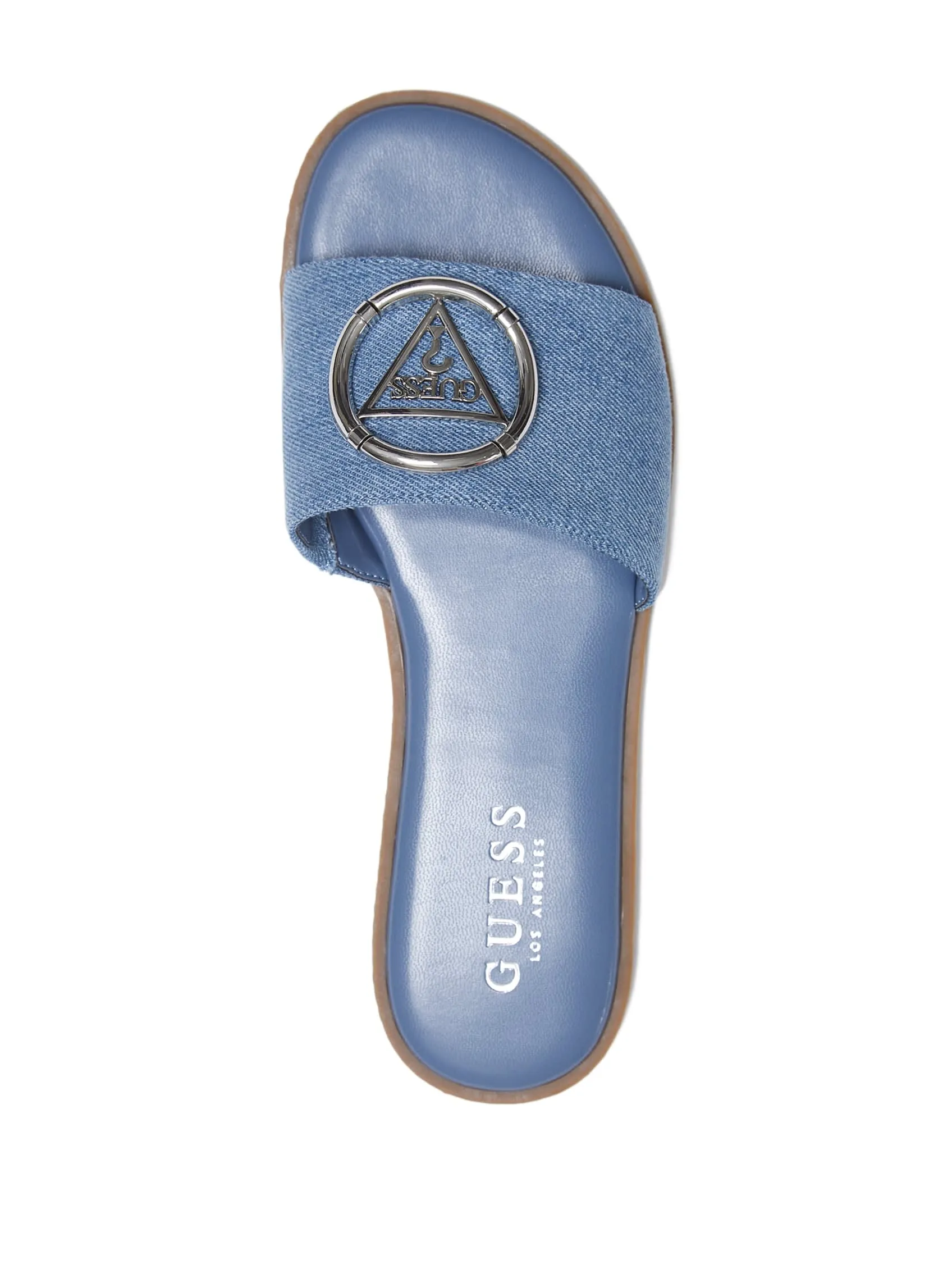 Reformation Magnify Denim Slide Sandals