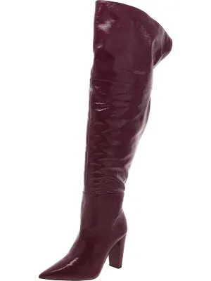 Reformation Minnada4 Womens Leather Pointed Toe Knee-High Boots