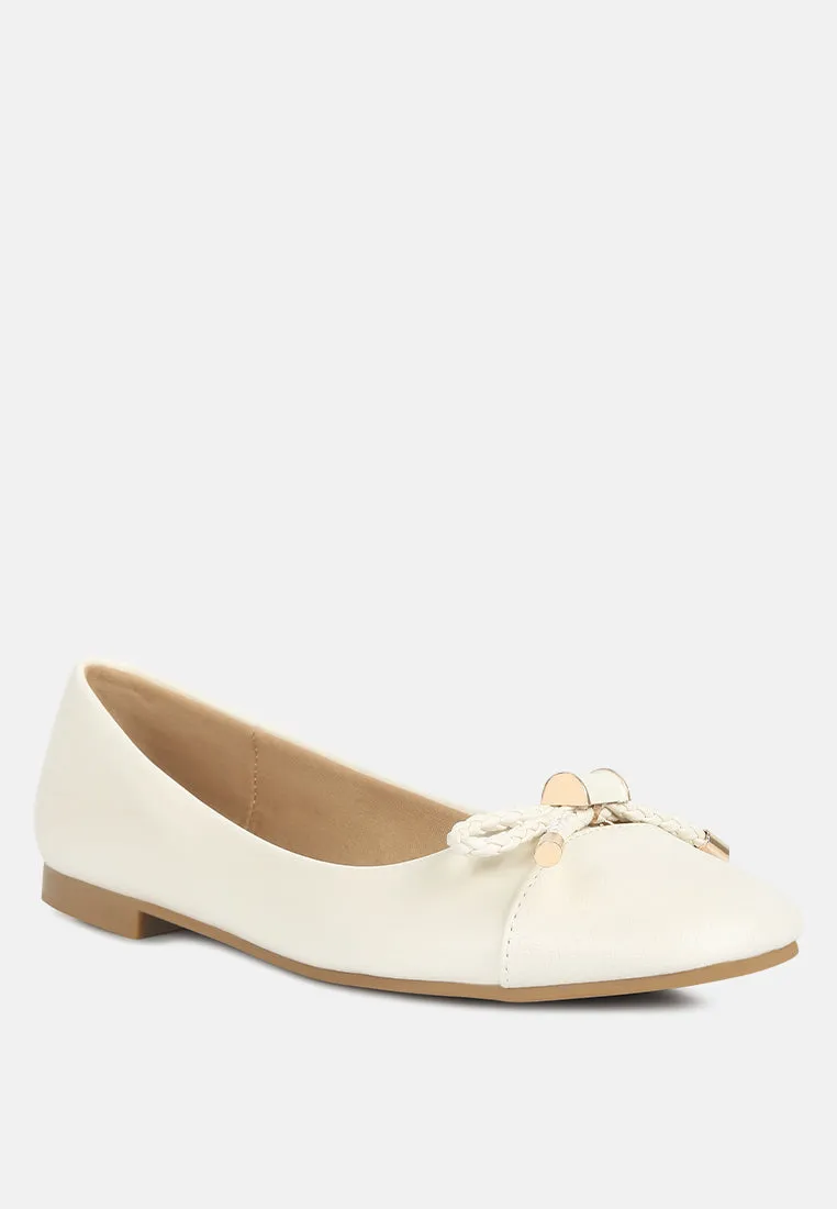 Reformation moi metallic embellished flat ballerinas