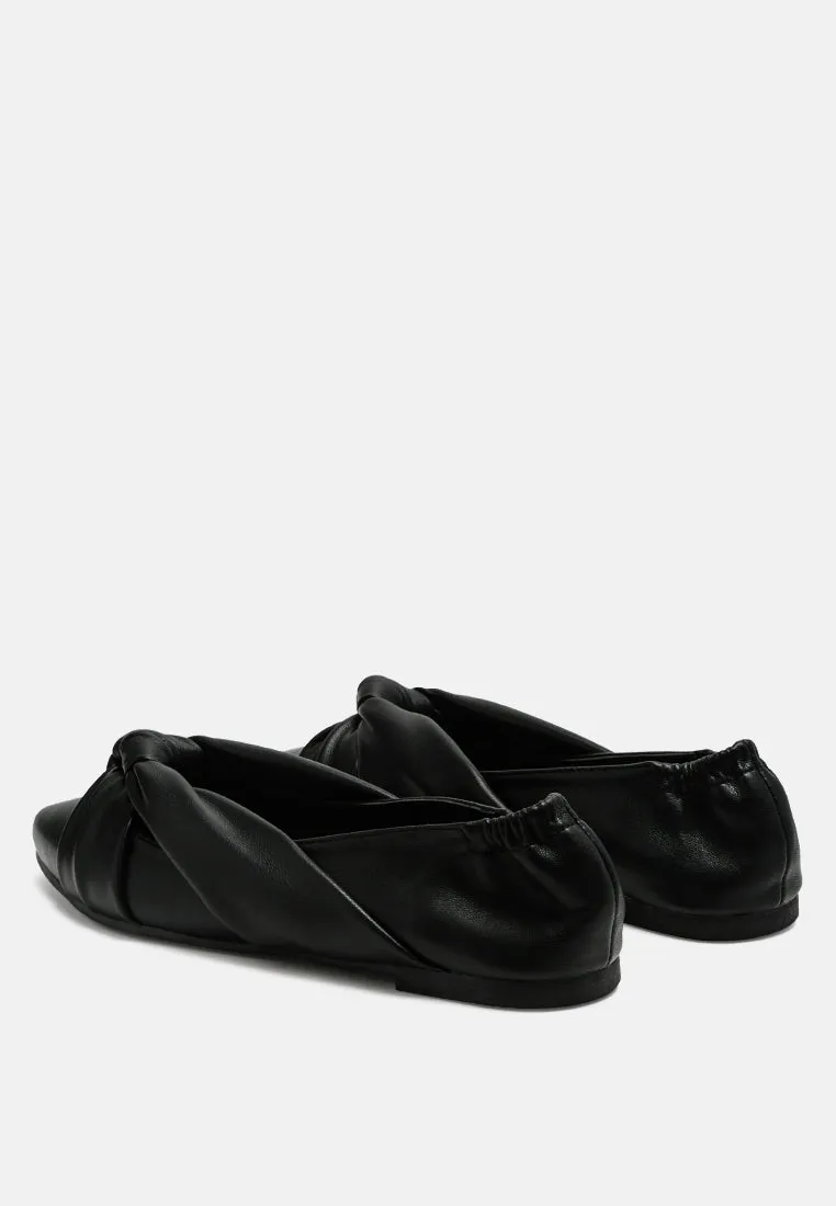 Reformation norma knot detail elasticated ballet flats