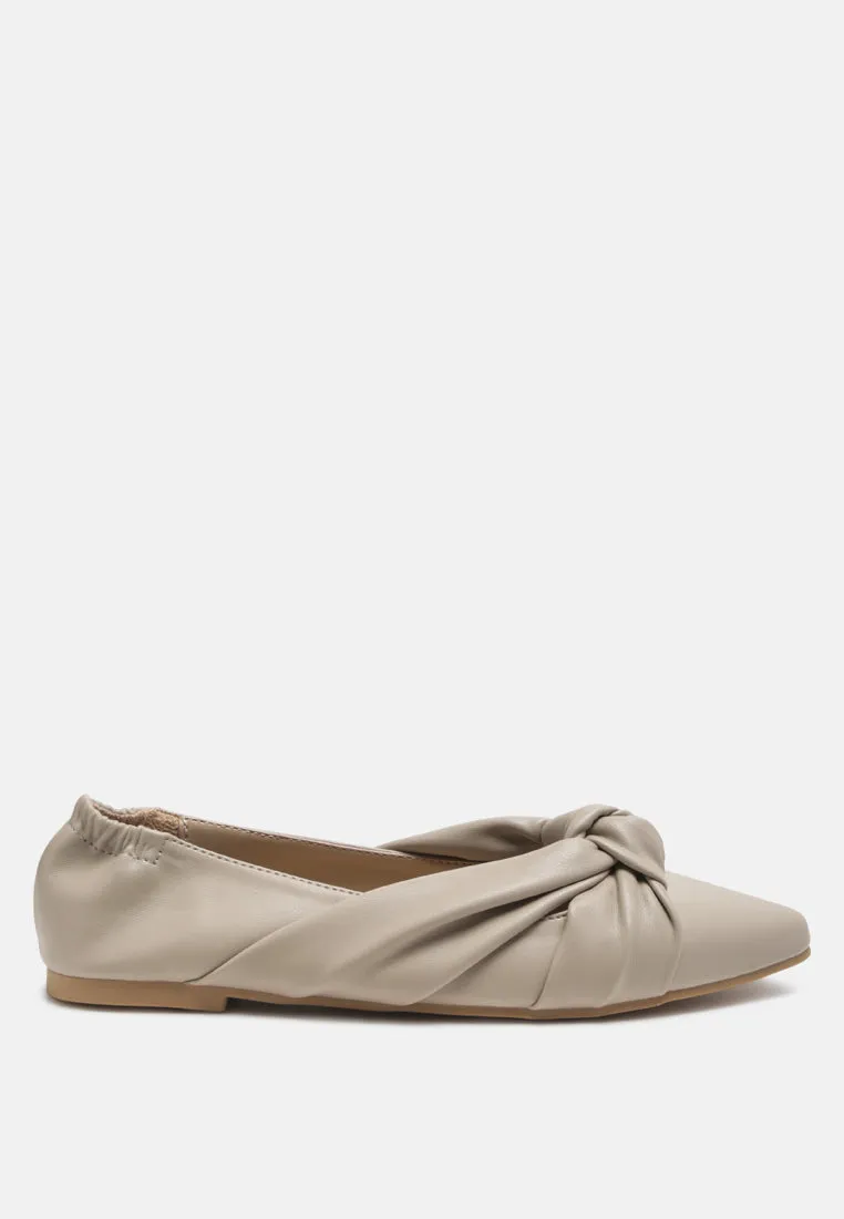 Reformation norma knot detail elasticated ballet flats