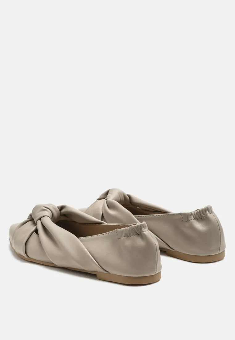 Reformation norma knot detail elasticated ballet flats