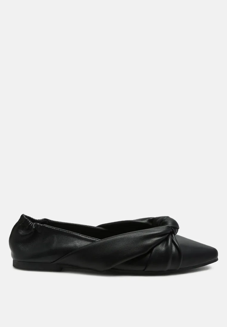 Reformation norma knot detail elasticated ballet flats