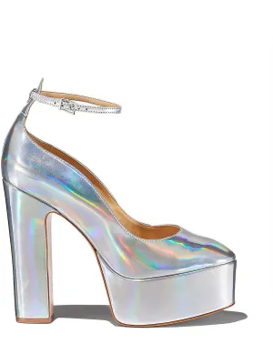 Reformation Renee  Womens Leather Round Toe Platform Heels