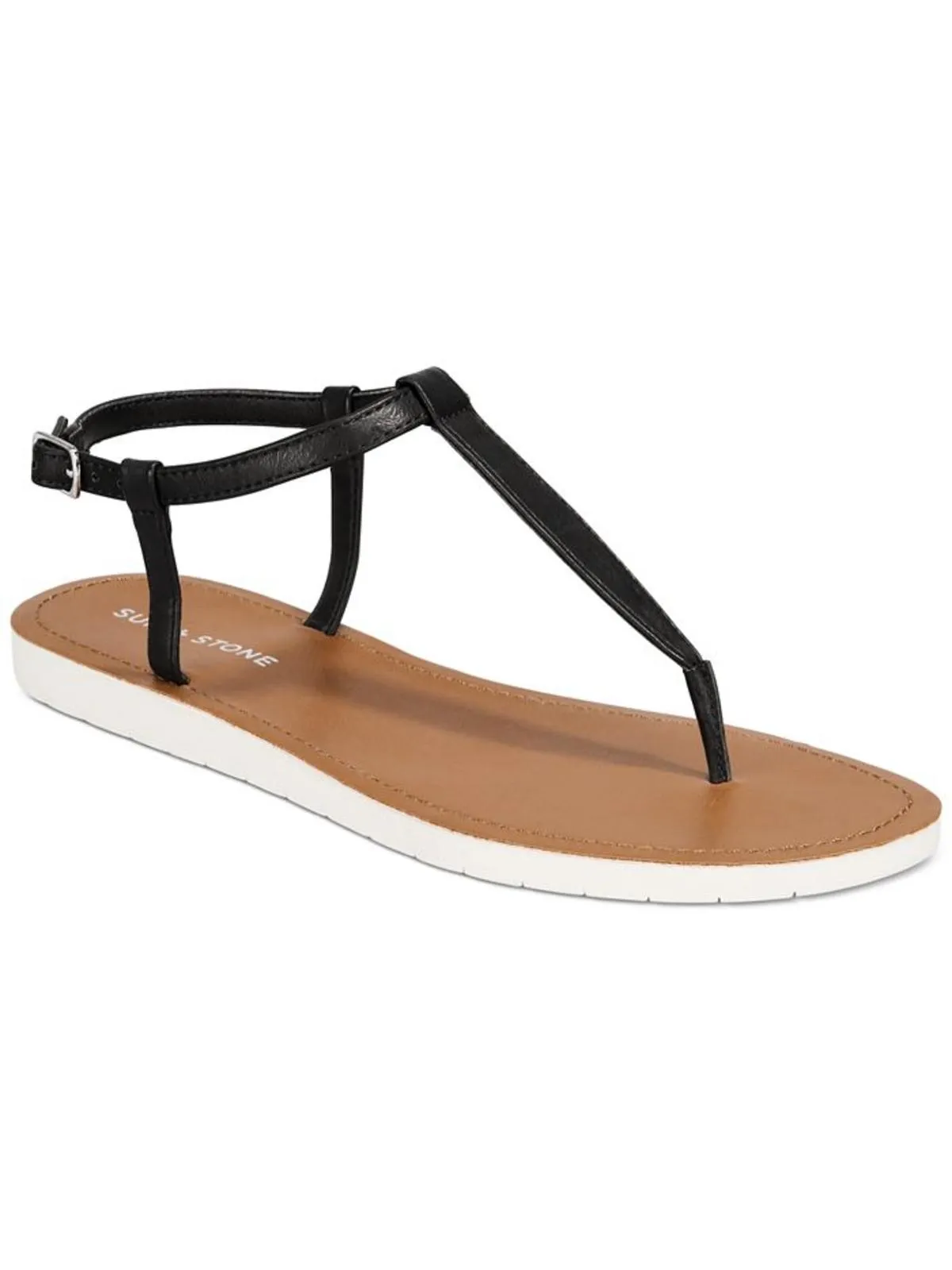 Reformation Roxxie Womens Faux Leather Ankle Strap Flats