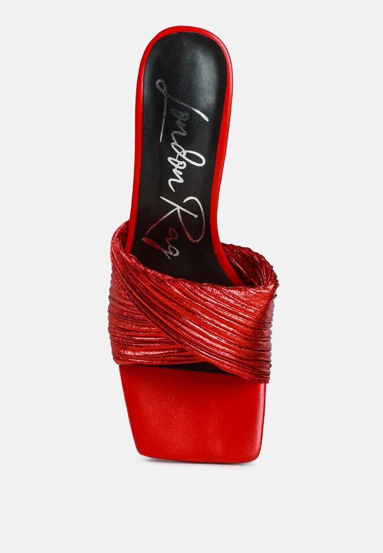 Reformation salty you crinkled high heeled block sandals