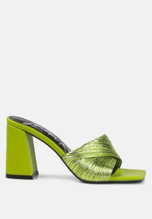 Reformation salty you crinkled high heeled block sandals