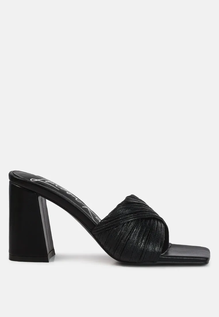 Reformation salty you crinkled high heeled block sandals