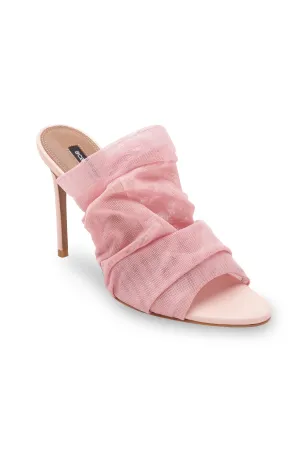 Reformation SARANI BLUSH RUCHED MESH WIDE BAND HEEL