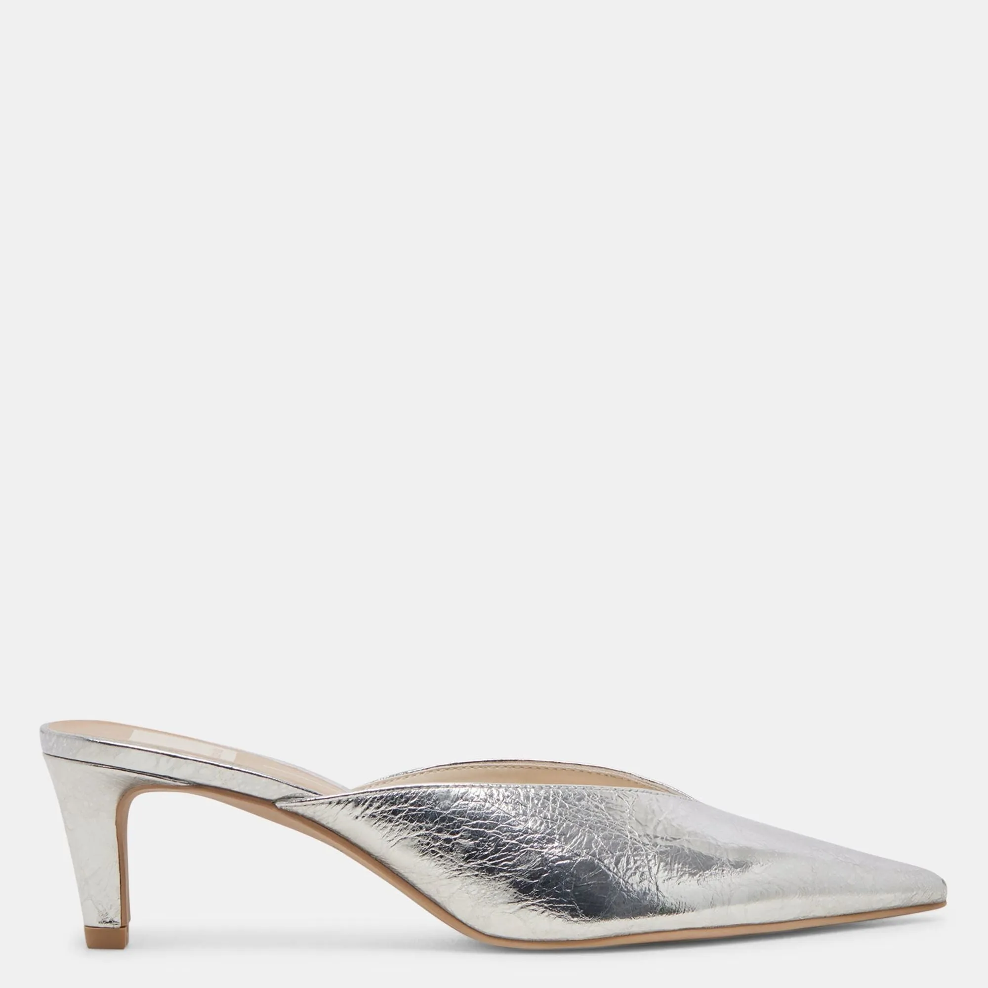 Reformation Sarina Heels Beige Crinkle Patent