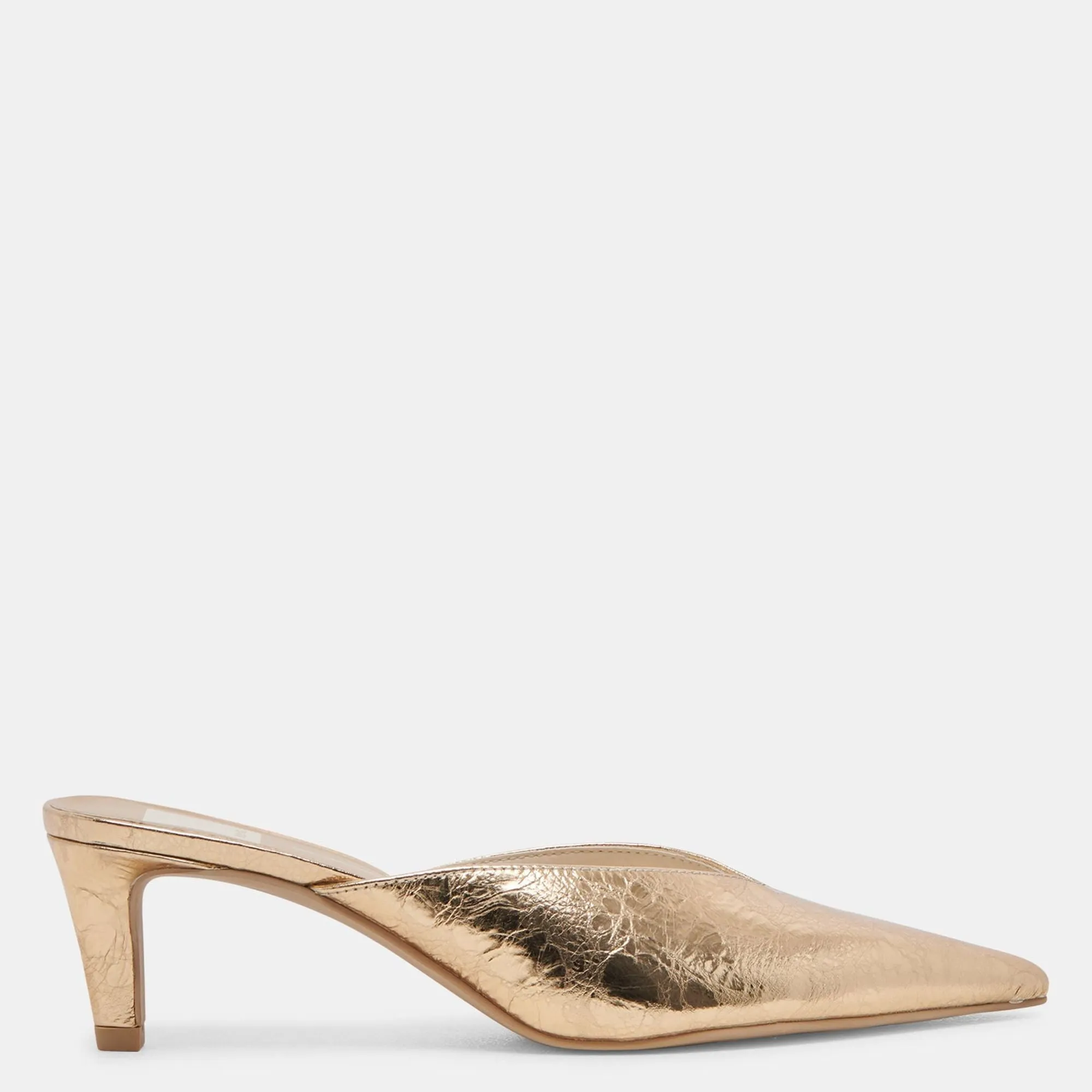 Reformation Sarina Heels Beige Crinkle Patent