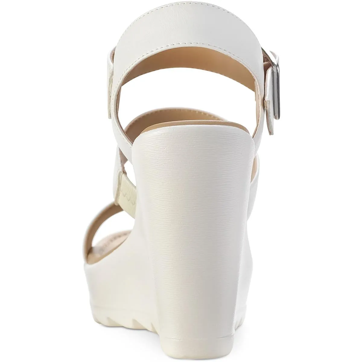 Reformation Siennaa Womens Faux Leather Strappy Wedge Heels