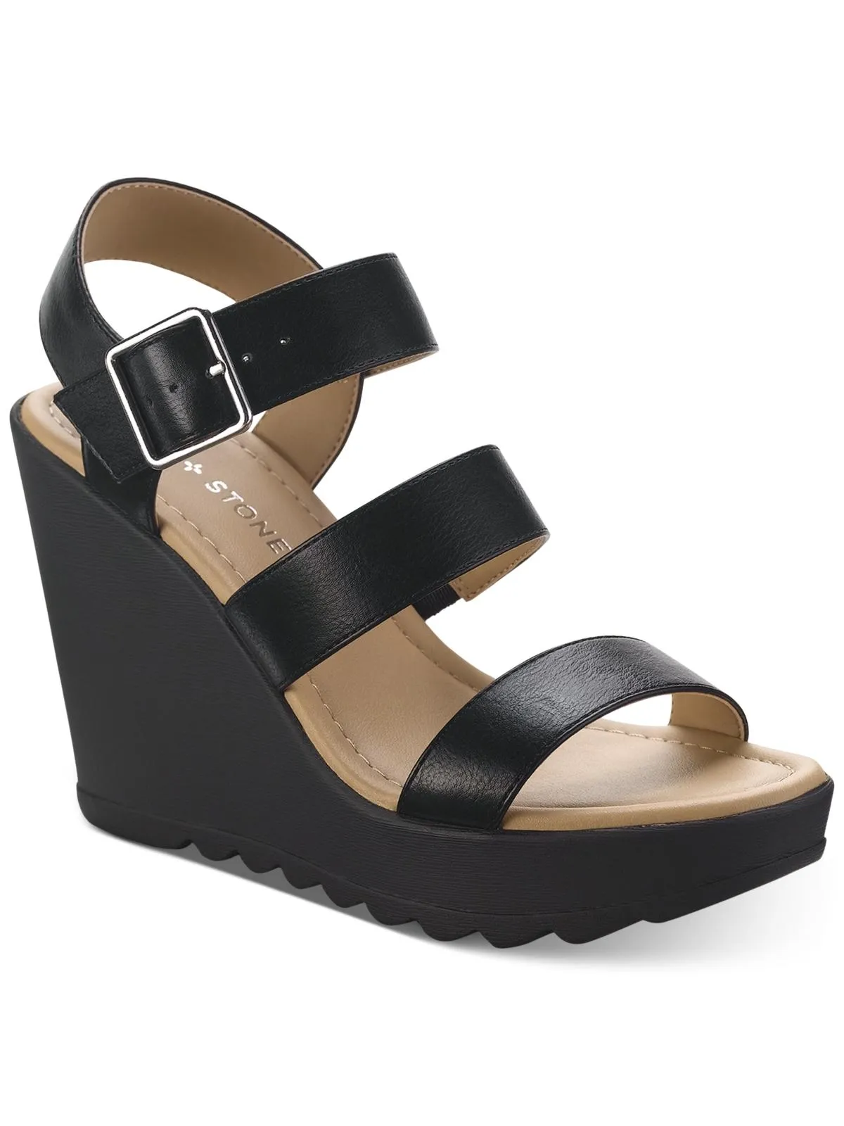 Reformation Siennaa Womens Faux Leather Strappy Wedge Heels