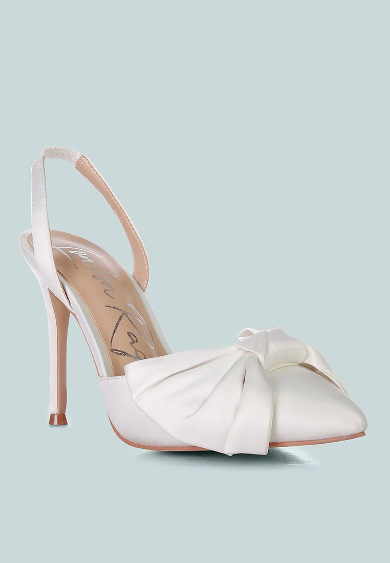 Reformation smitten high heeled bow slingback sandals