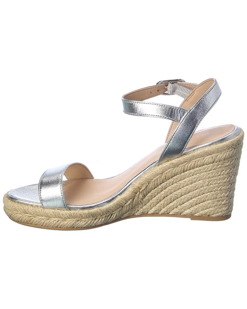 Reformation Stuart Weitzman Teddi Leather Wedge Sandal