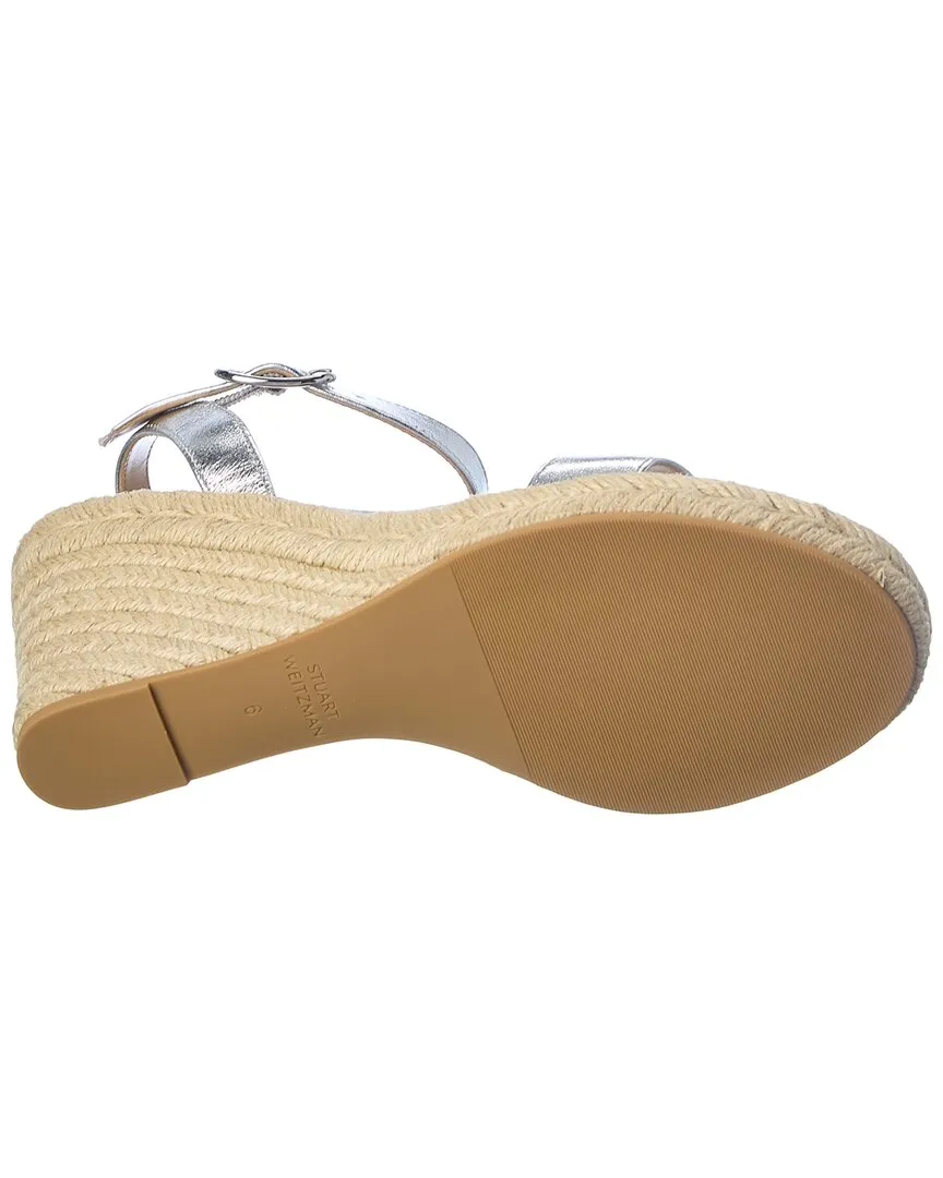 Reformation Stuart Weitzman Teddi Leather Wedge Sandal