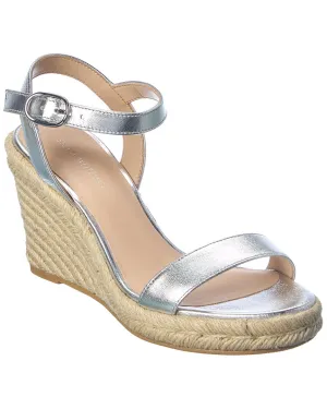 Reformation Stuart Weitzman Teddi Leather Wedge Sandal