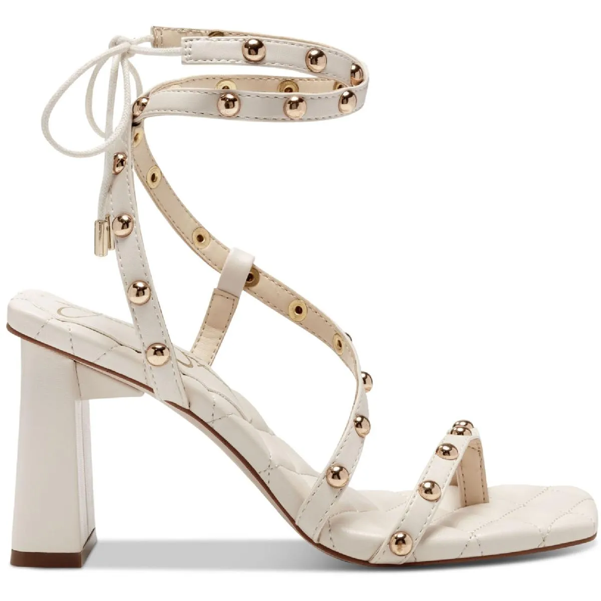 Reformation Zayve Womens Faux Leather Ankle Strap Heels