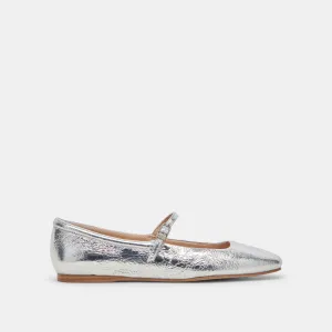 REYES WIDE BALLET FLATS SILVER DISTRESSED LEATHER Dolce Vita