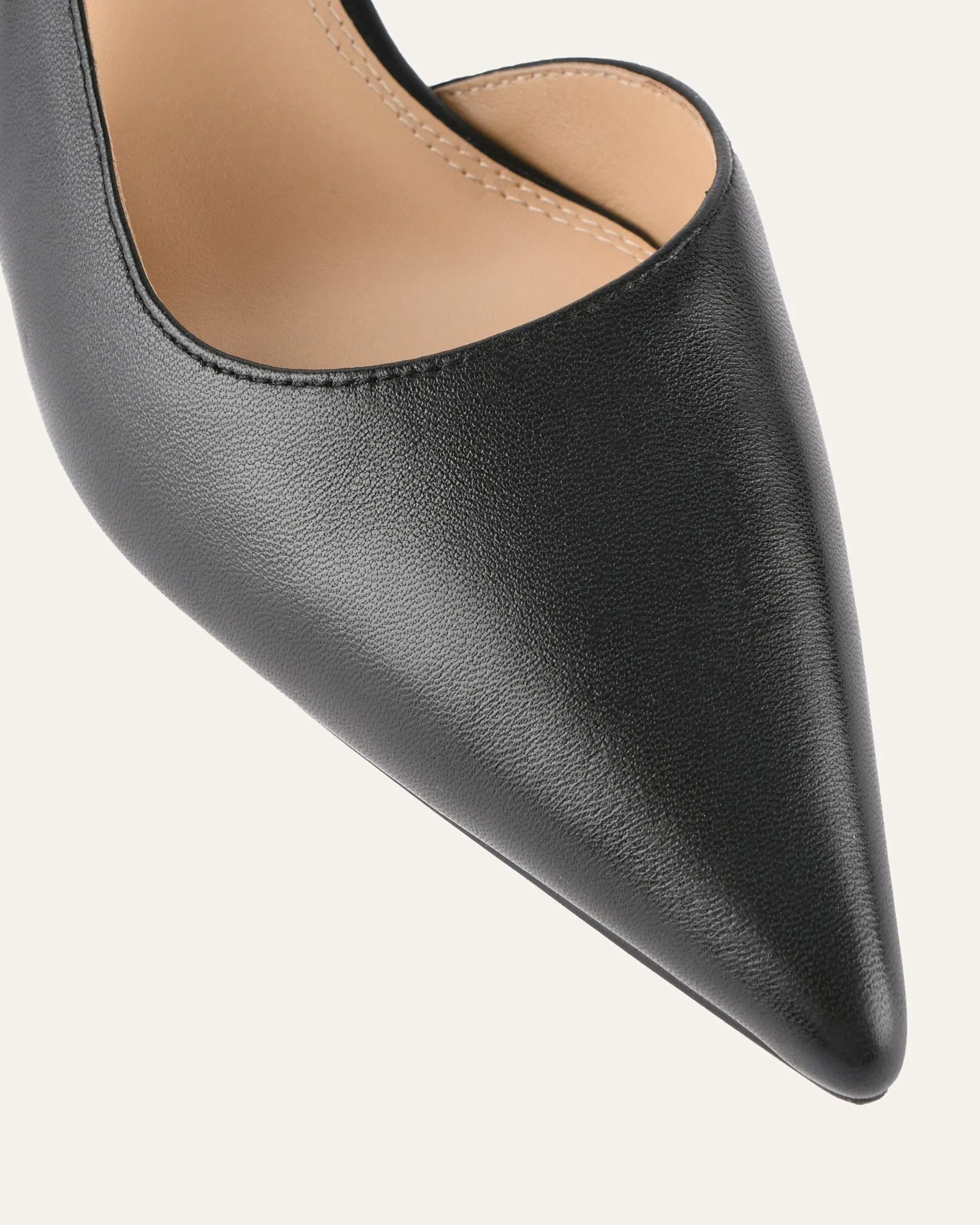 RICKI MID HEELS BLACK LEATHER Jo Mercer