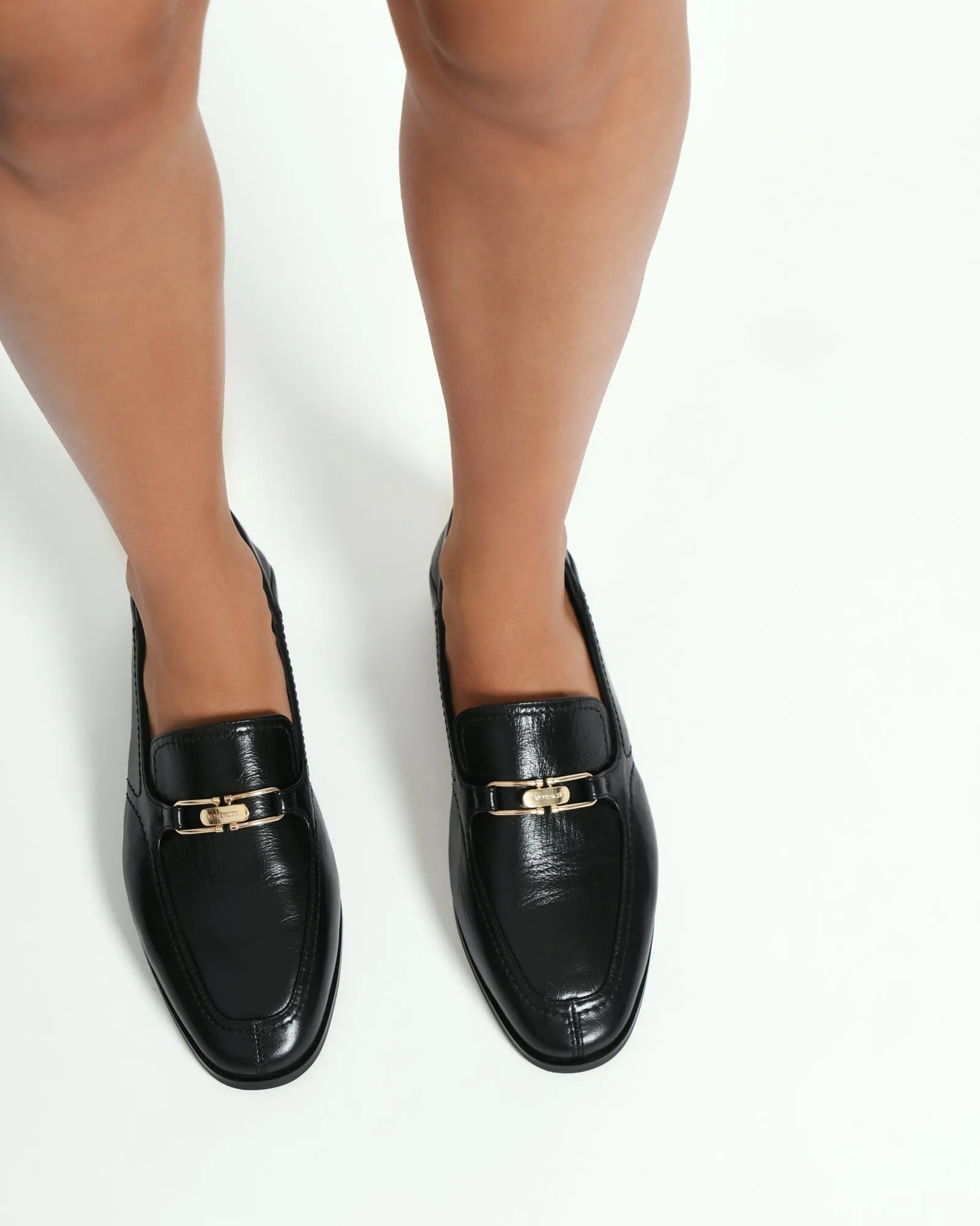RILEY LOAFERS BLACK CRINKLE LEATHER Jo Mercer