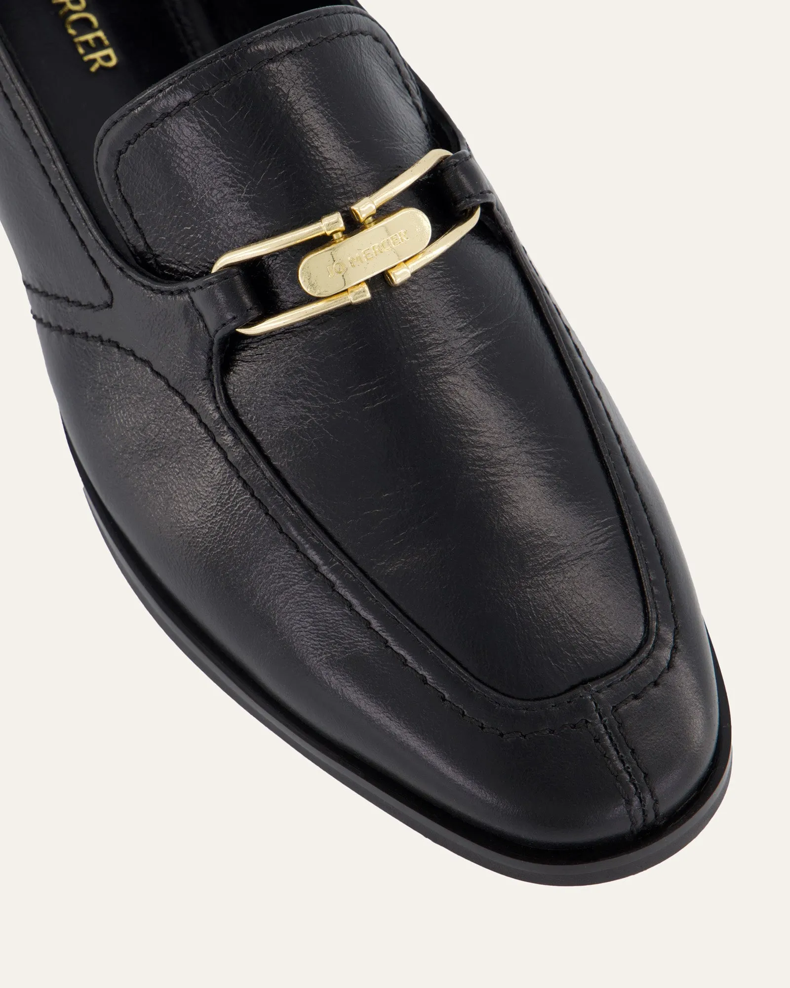 RILEY LOAFERS BLACK CRINKLE LEATHER Jo Mercer