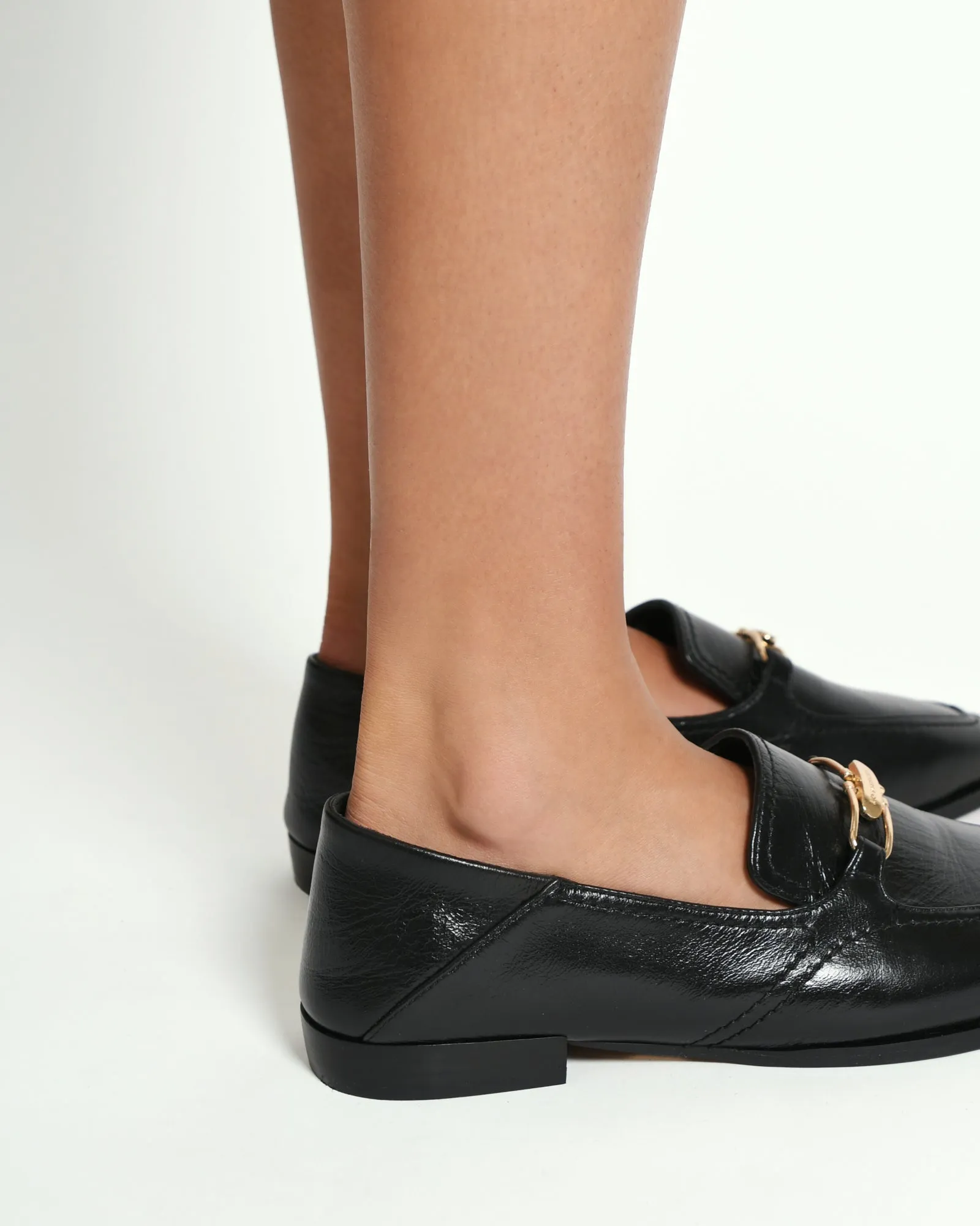 RILEY LOAFERS BLACK CRINKLE LEATHER Jo Mercer